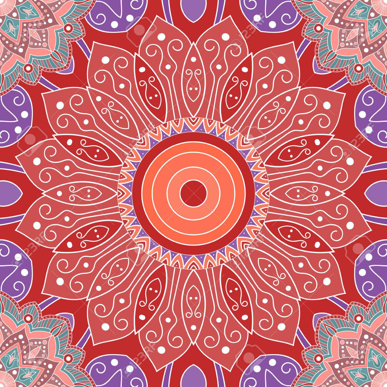 Seamless Mandala Pattern For Wrapping Paper Fabric Or Wallpaper