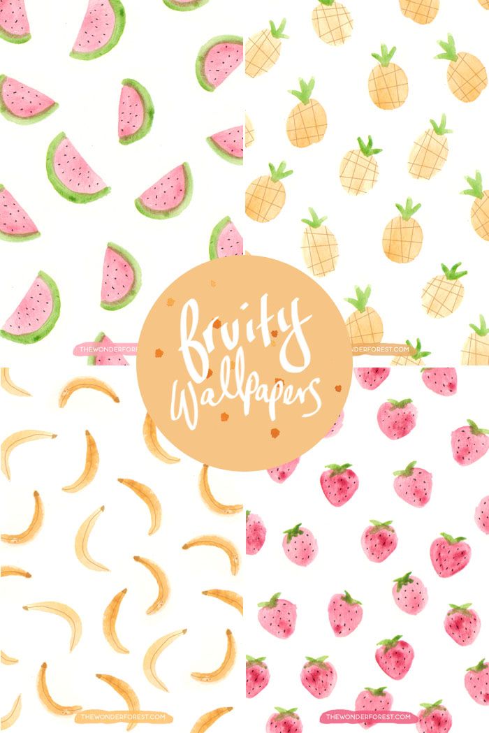 Free Pineapple Banana Watermelon and Strawberry wallpapers for your
