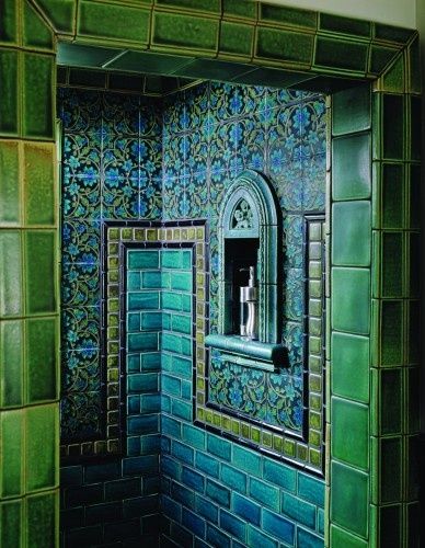 Blue And Green Tiles Tile Wallpaper