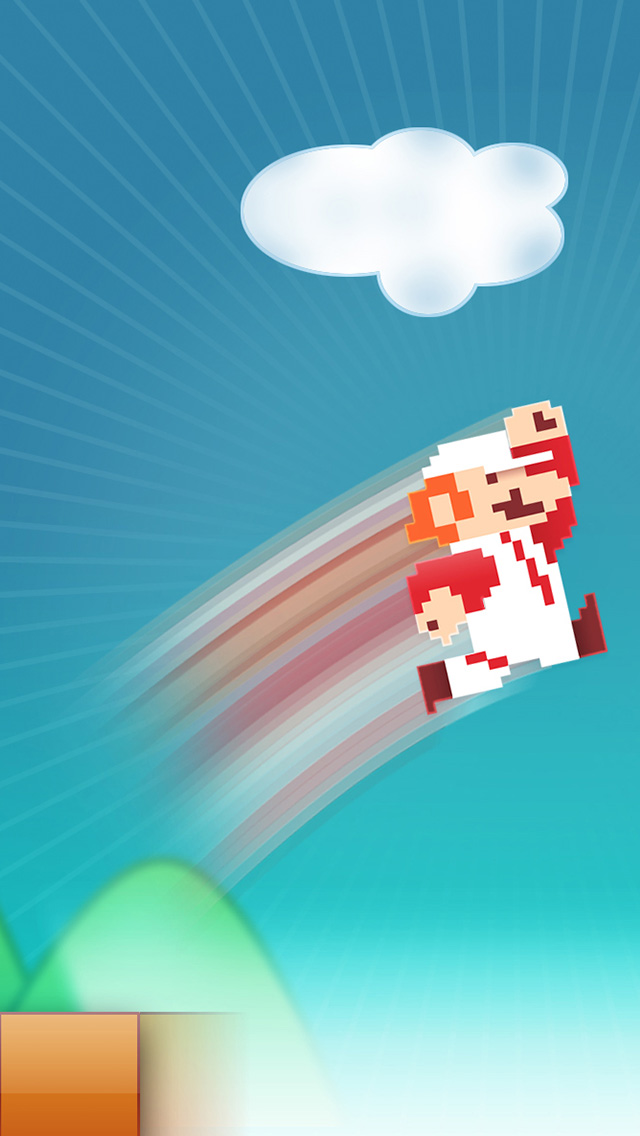 Fireball Mario Jumping iPhone Wallpaper