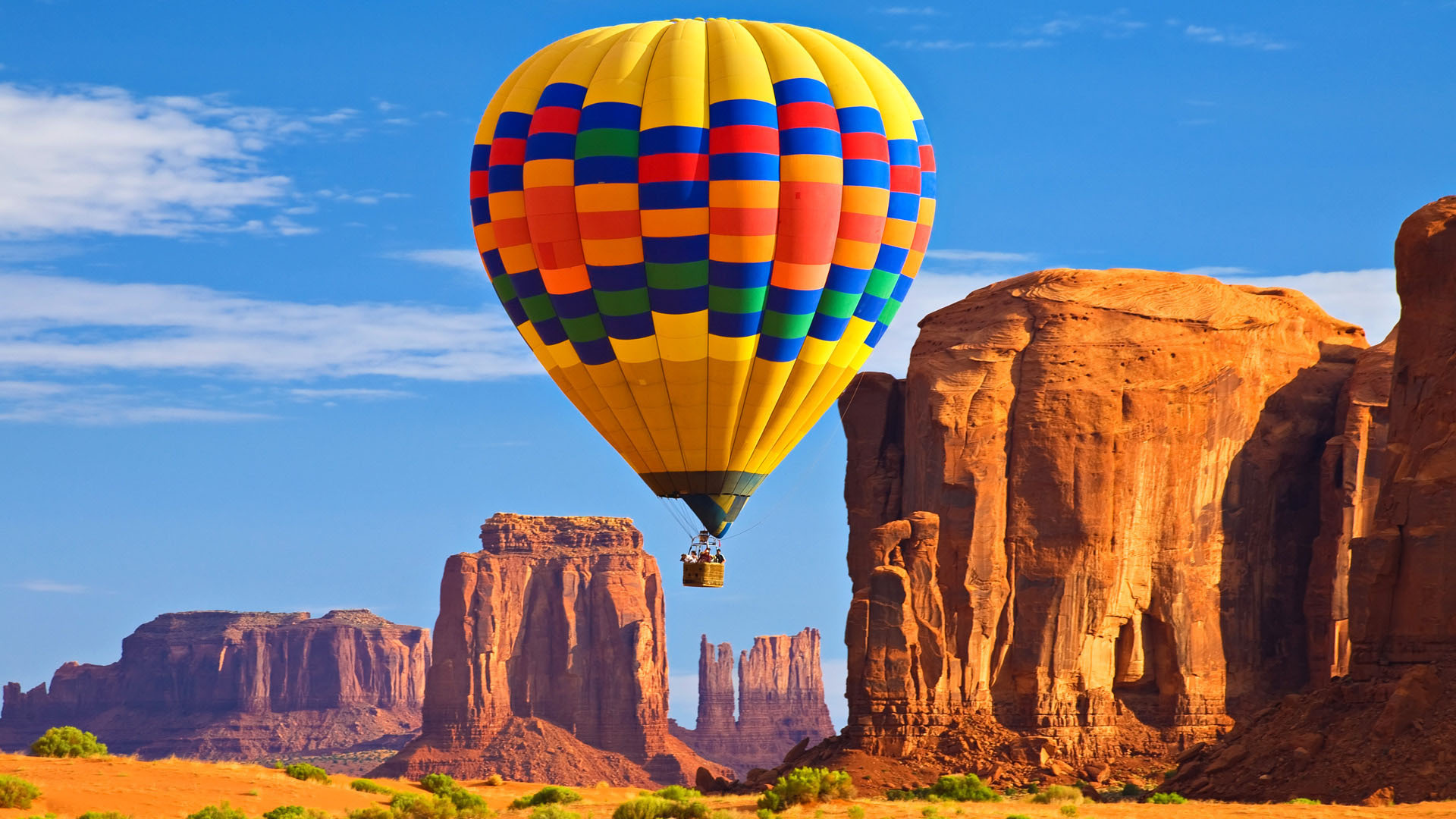 Wallpaper monument valley arizona usa hot air balloon balloon