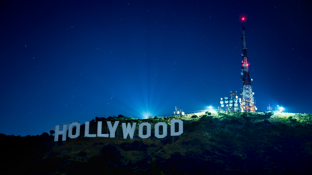 Hollywood Sign At Night Wallpaper Mt