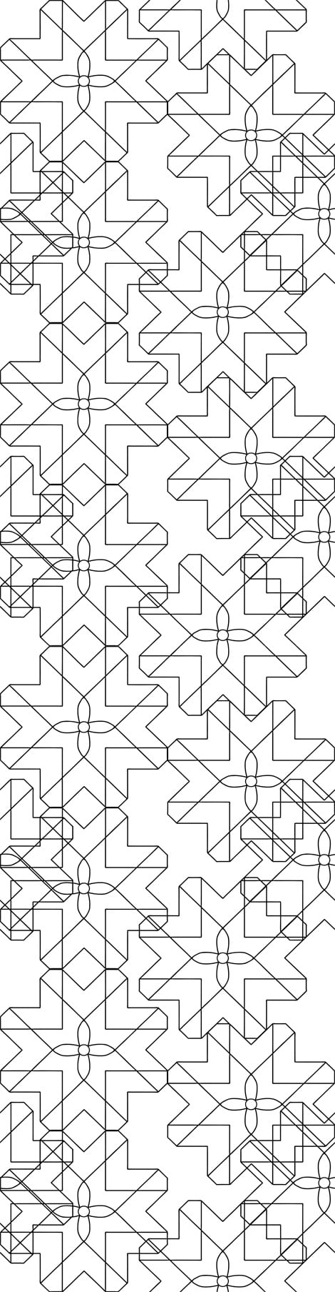 Geometric Wallpaper BW The simple mosaic tile pattern falling at 470x1808