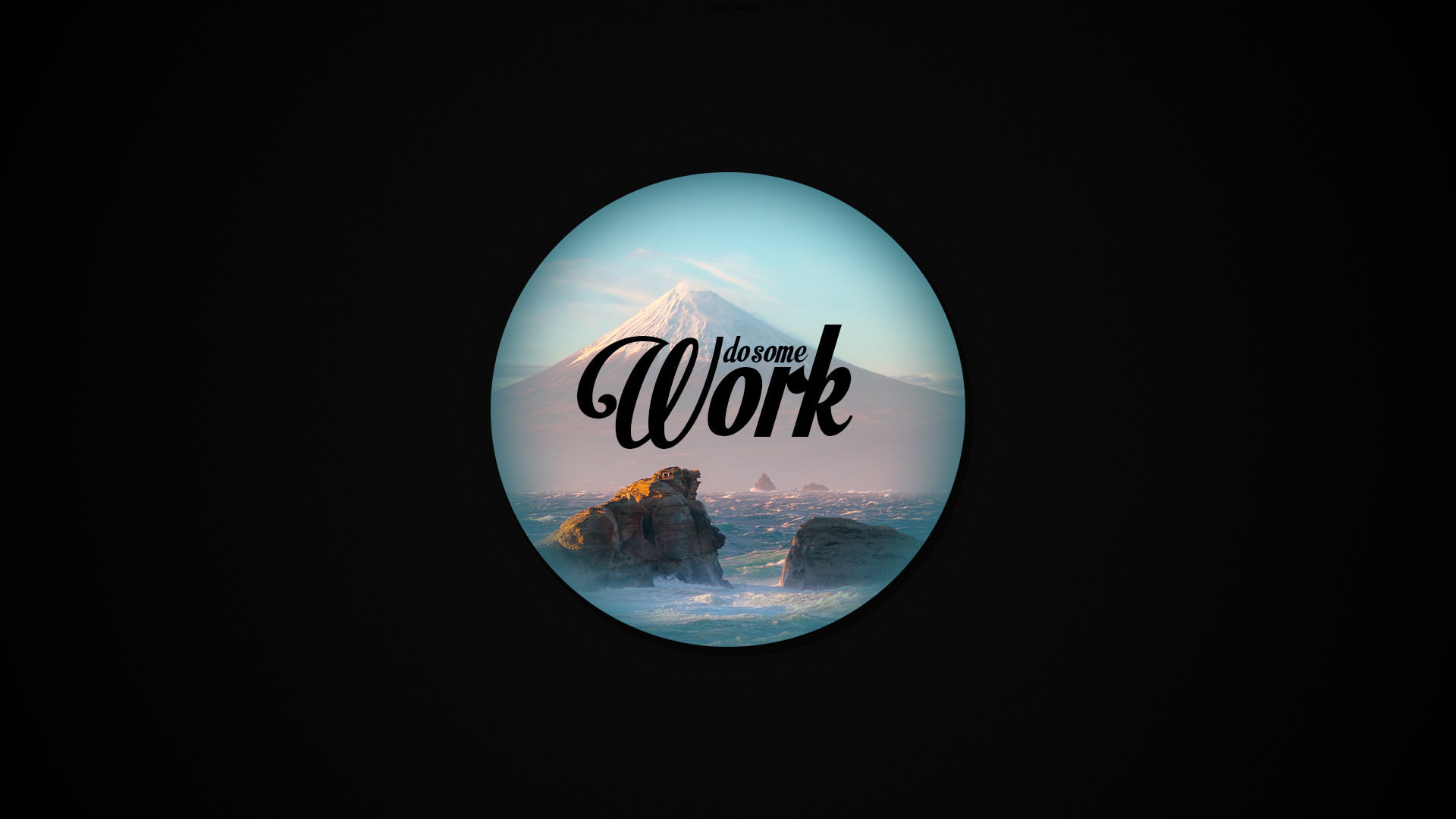 A motivational wallpaper featuring a serene landscape with Mount Fuji in the background and the words 'Do Some Work' overlaid. Ideal for study inspiration