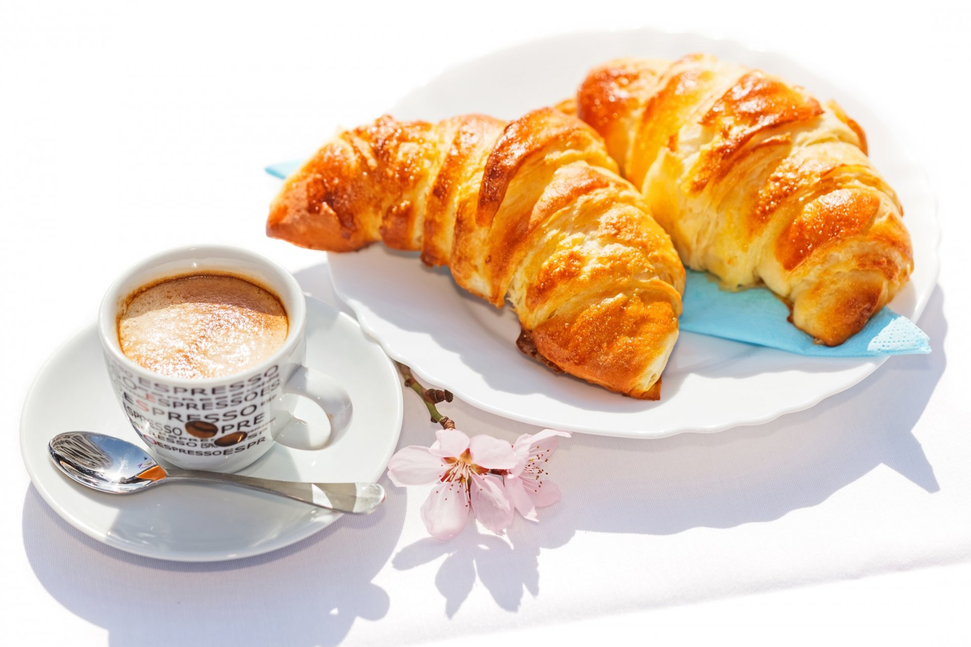 Breakfast Coffee Cup Croissant Croissants