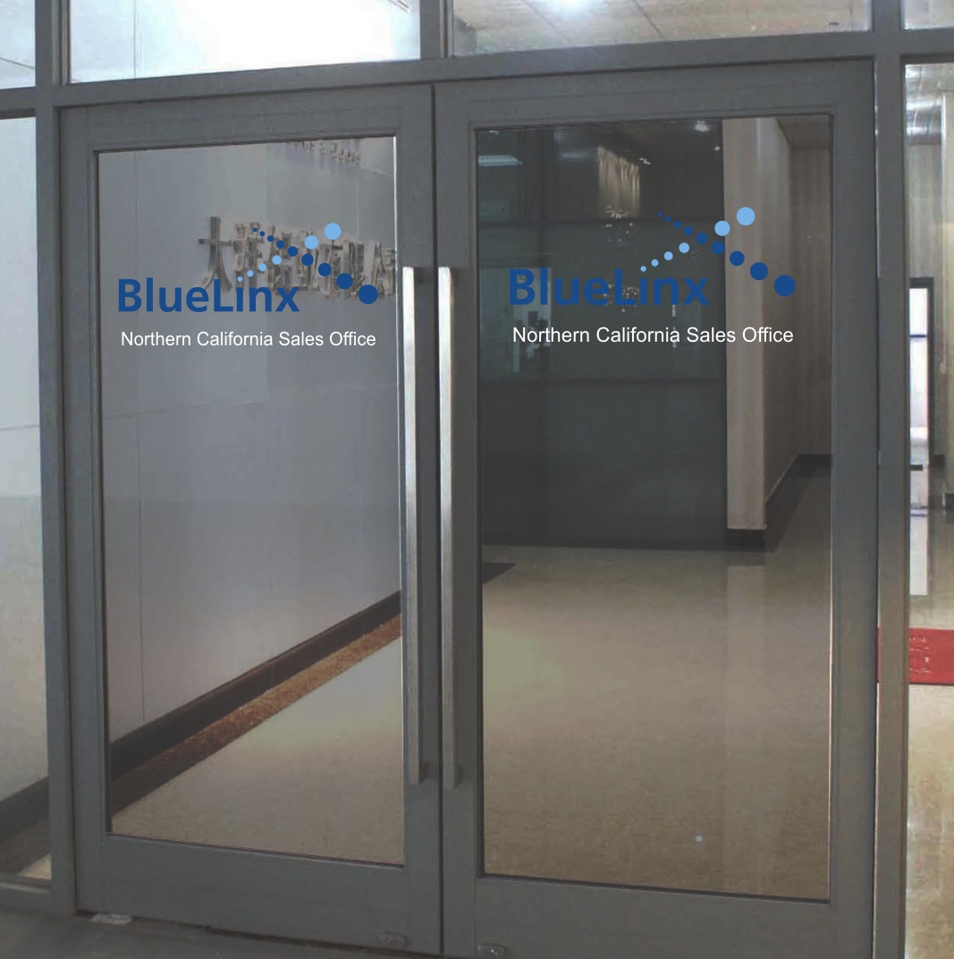 Three Color Bluelinx Wall And Glass Door Decal