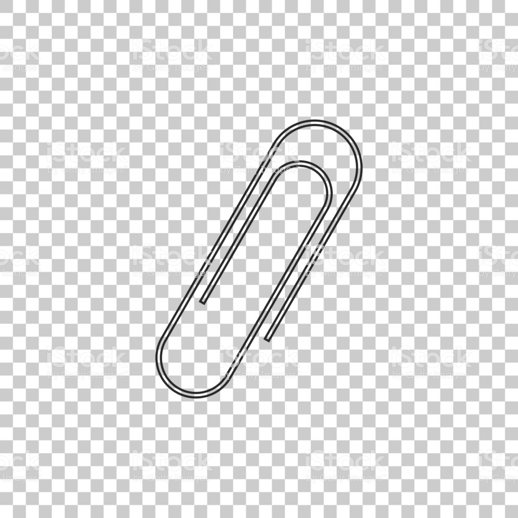 Paper Clip Icon Isolated On Transparent Background Flat Design