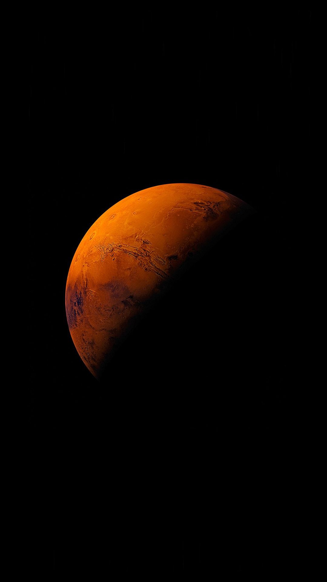 Mars Planet Apple Dark Space Orange iPhone Wallpaper