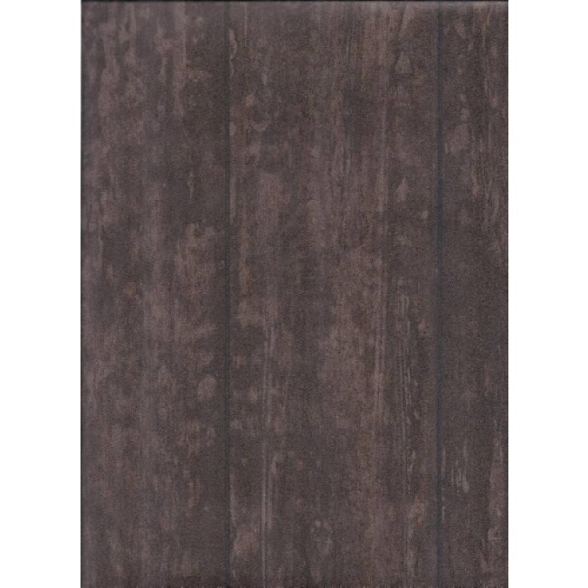 Dark Brown Faux Wood Planks Wide Wallpaper All Walls