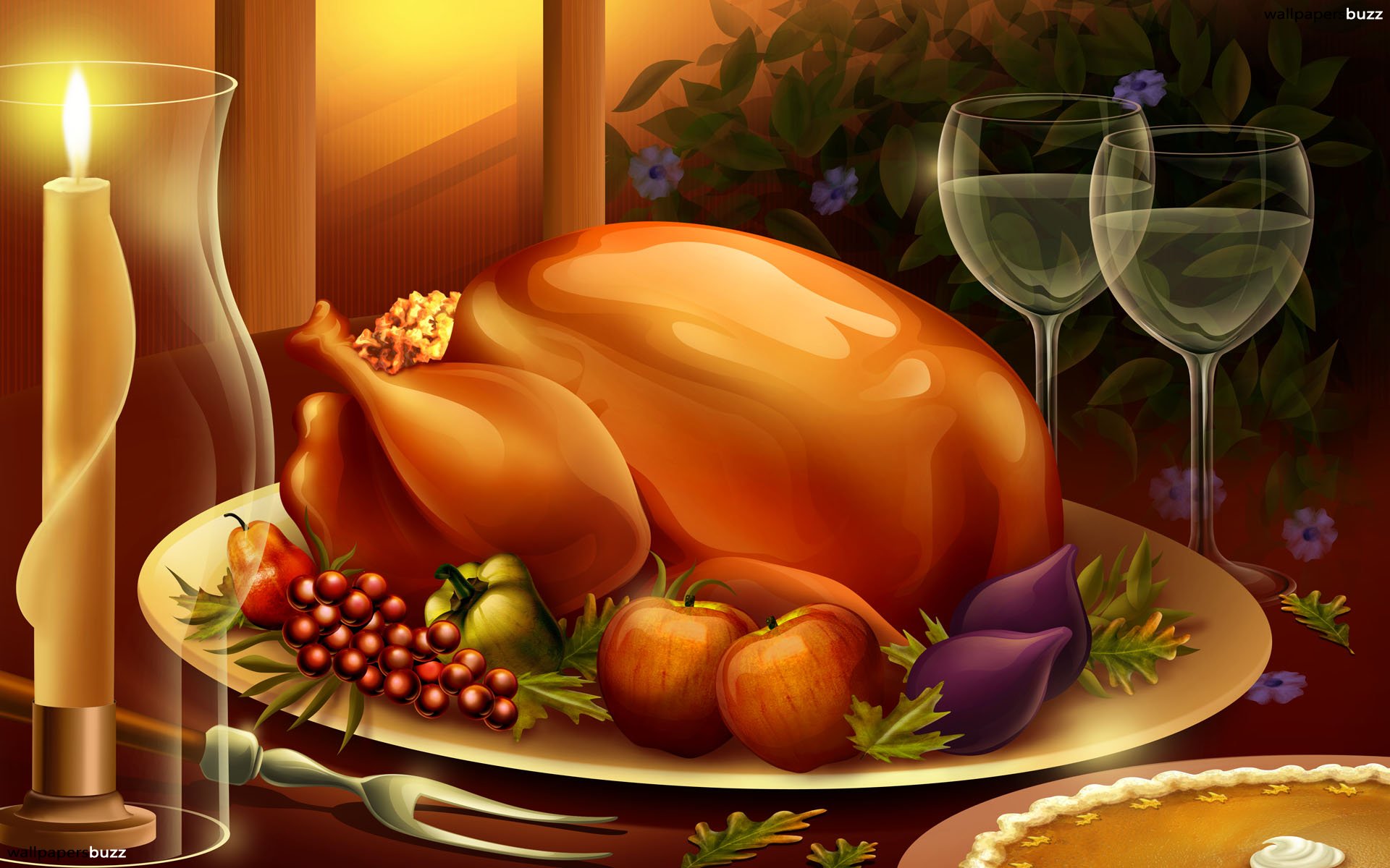Tasty Thanksgiving Dinner HD Wallpaper