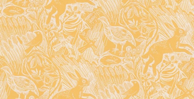 Wallpaper Harvest Hare By Mark Hearld Is A Single Colour