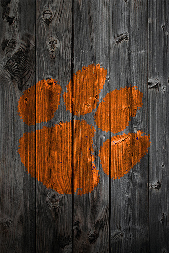 Clemson Tigers Wood iPhone Background