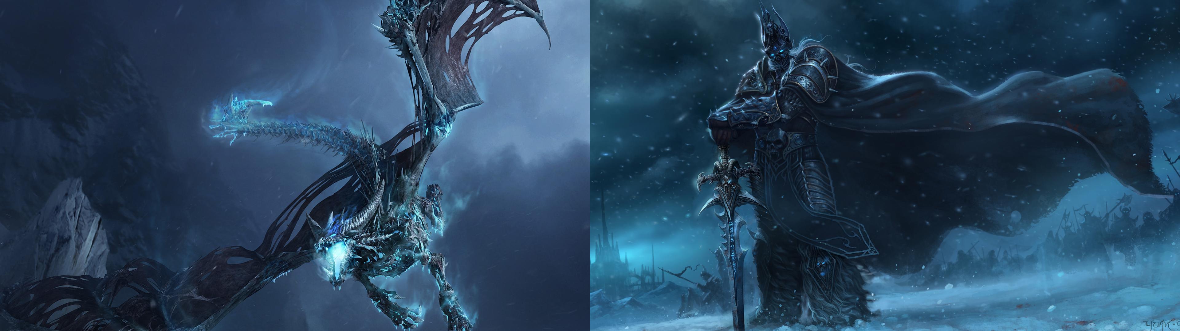Dual Monitor Lich King Wallpaper I Threw Together Individual Sources