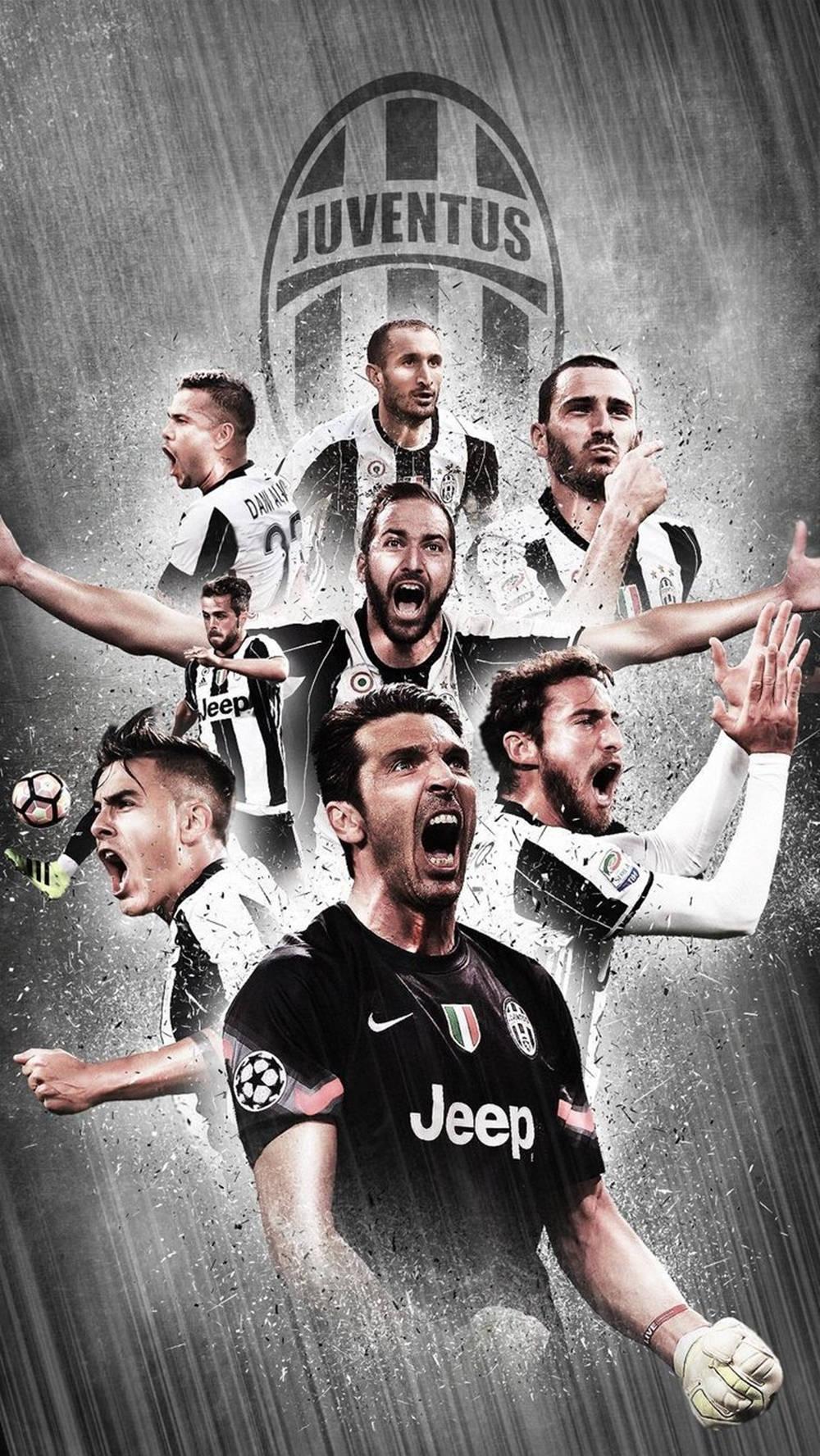 Roaring Juventus Football Players Illustration Wallpaper
