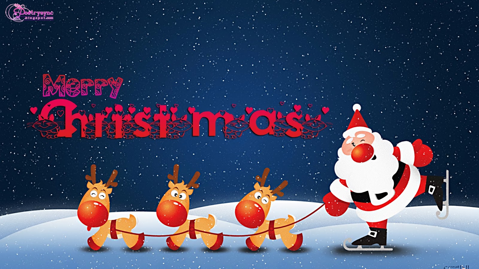 Happy New Year Christmas Wishes And Greetings Wallpaper With Santa