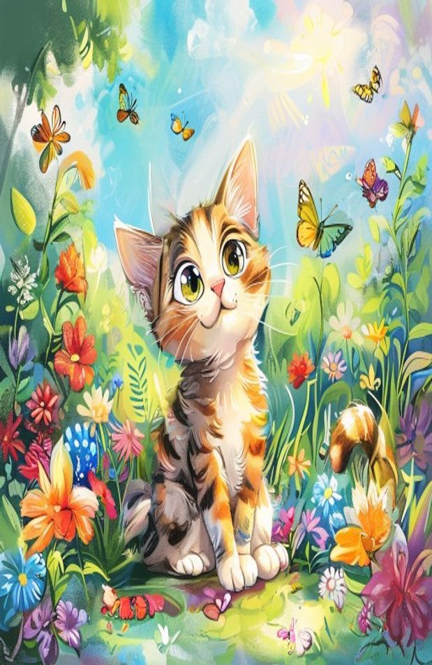 Cute Cartoon Cat Wallpaper