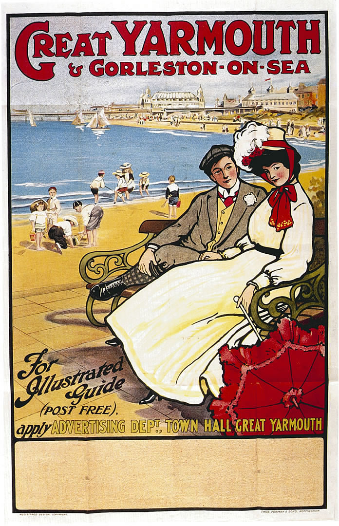Yarmouth Seaside Vintage European Fine Art Posters Wallpaper Image