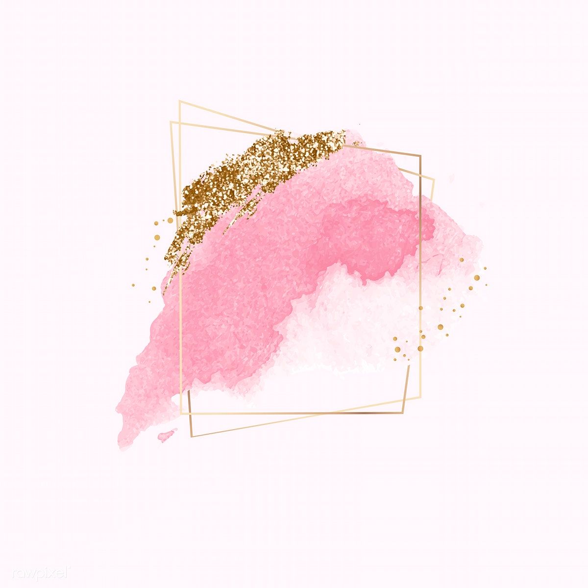 Premium Illustration Of Gold Trapezoid Frame On Pink