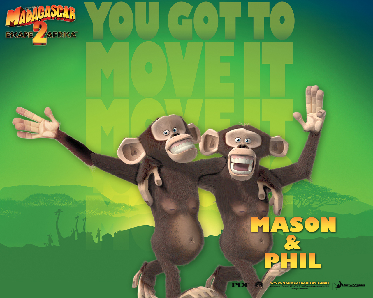 Monkey S Mason And Phil From Madagascar Desktop Wallpaper