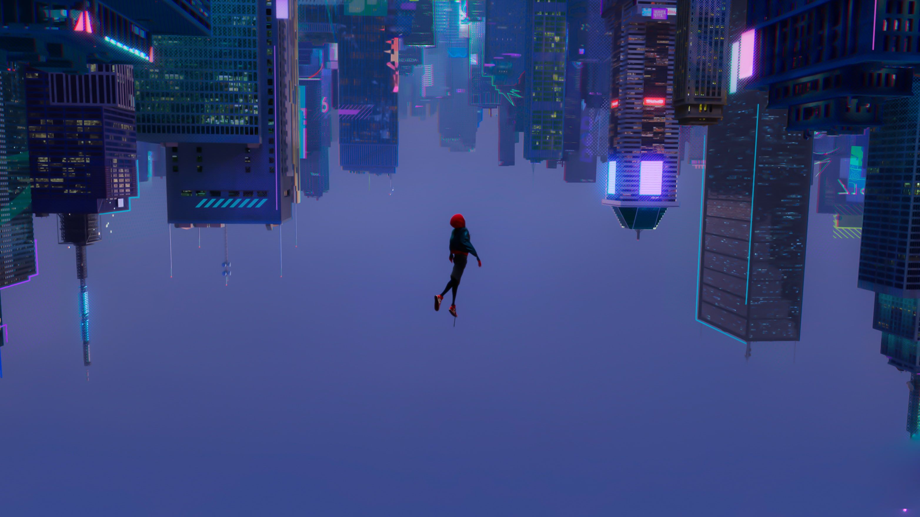 Cyberpunk Skyscraper Upside Down Animated Movies Spider Man