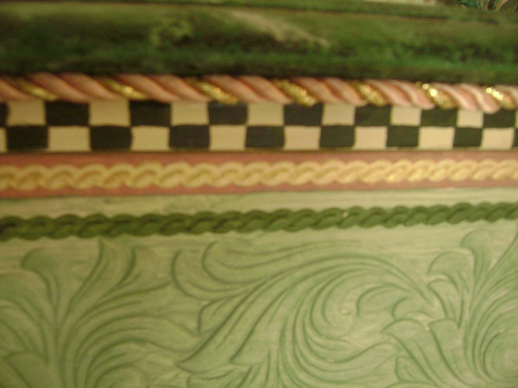 Detail Of A Cabi I Painted Ala Mackenzie Childs Used Wallpaper