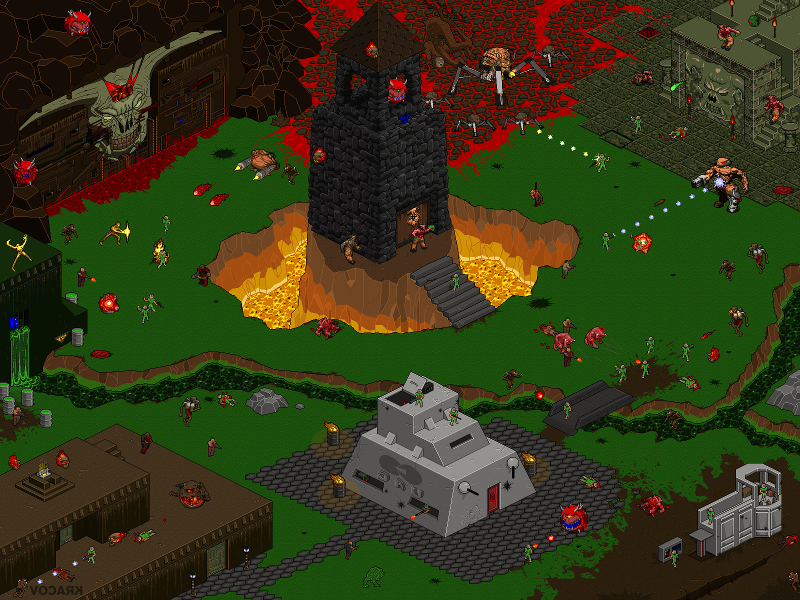 Pixel Art Pixels Video Games Doom Artwork Wallpaper HD