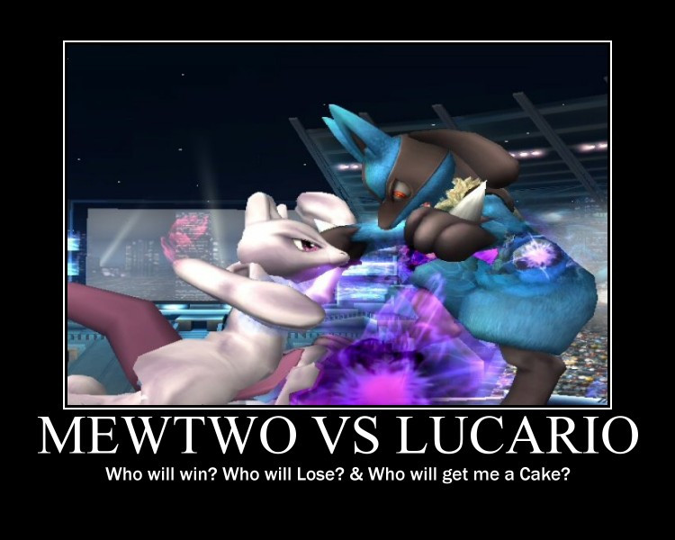 Mewtwo vs Lucario by SonictheYoshi on