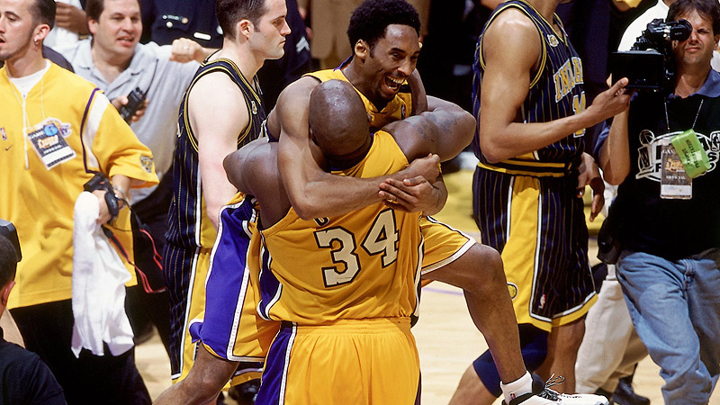 Shaquille ONeal and Kobe Bryant of the Los Angeles Lakers pose for a  Lakers  kobe Shaq and kobe Basketball pictures