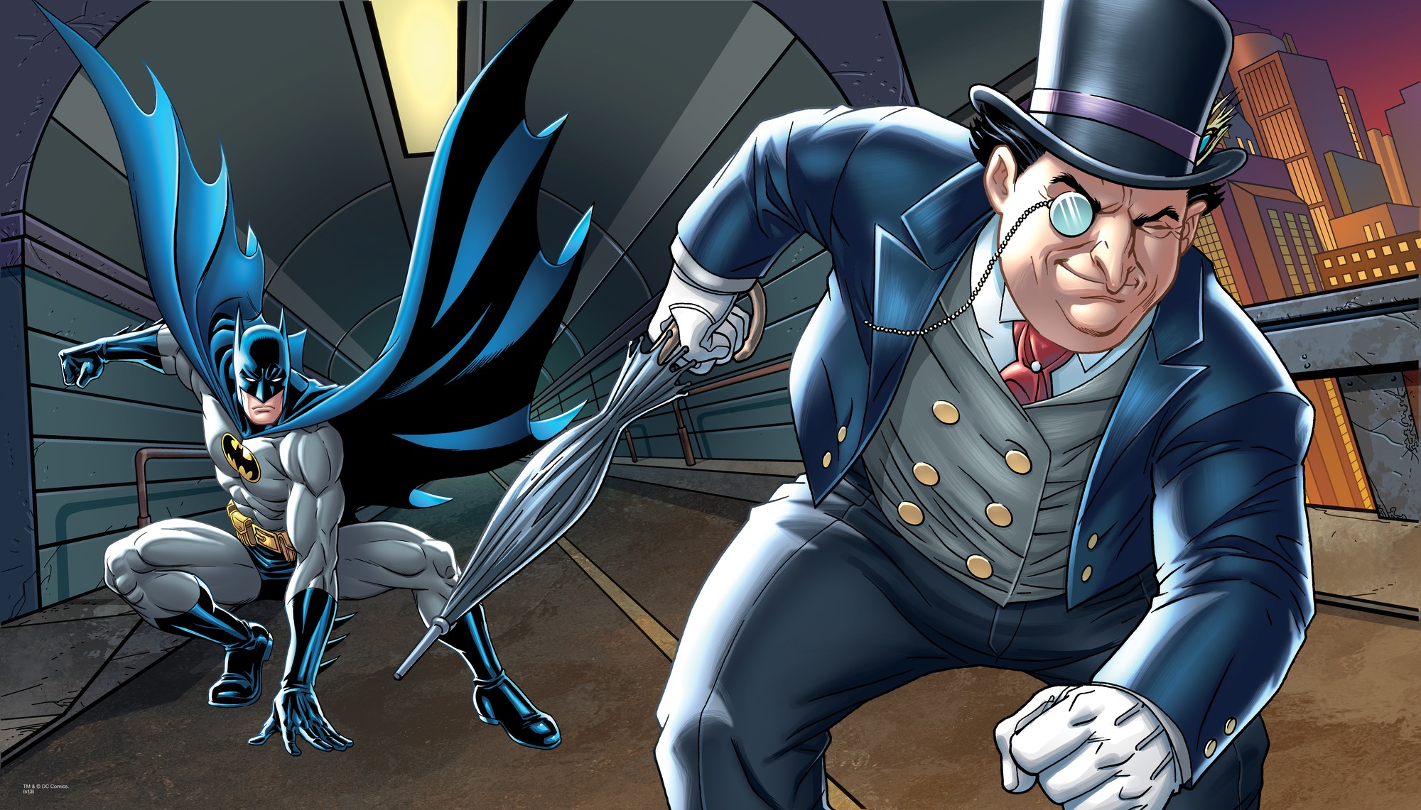 Batman Dcics Chases Penguin Jpg