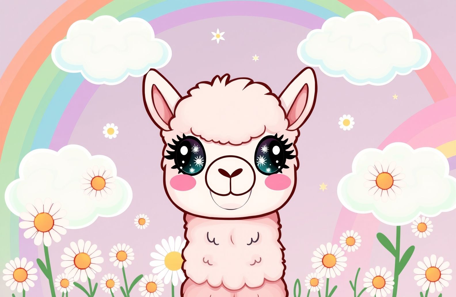 Kawaii Llama Wallpaper