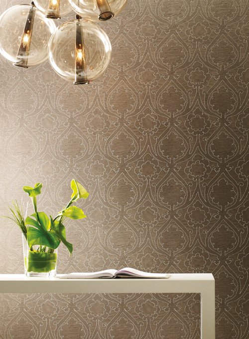 Ashanti Wallpaper In Metallic Brown Design By Candice Olson For York W