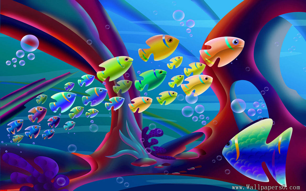 Shoals of fish Design Wallpapers   Free download wallpapers