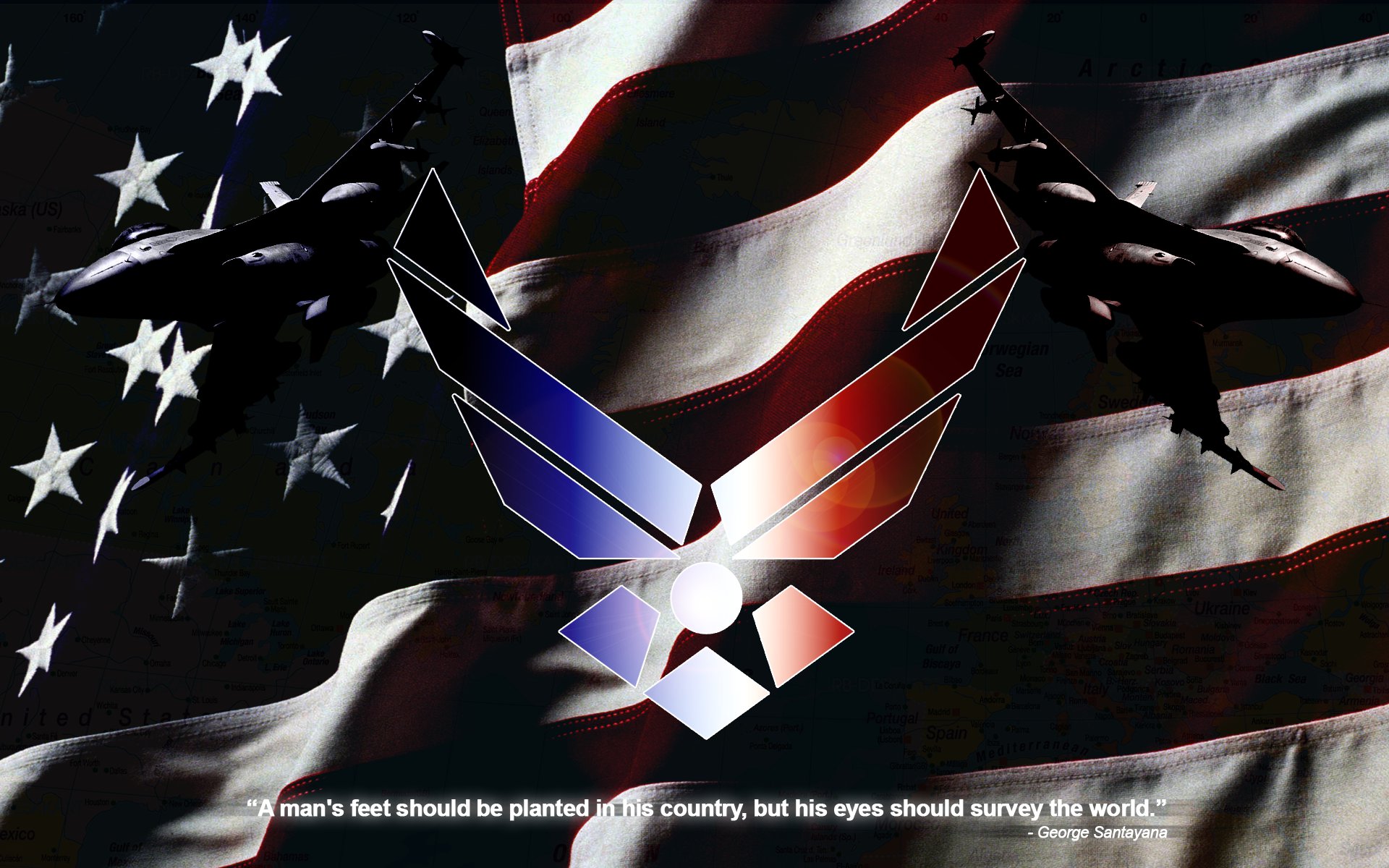 US Air Force Wallpaper by BadWolfArt