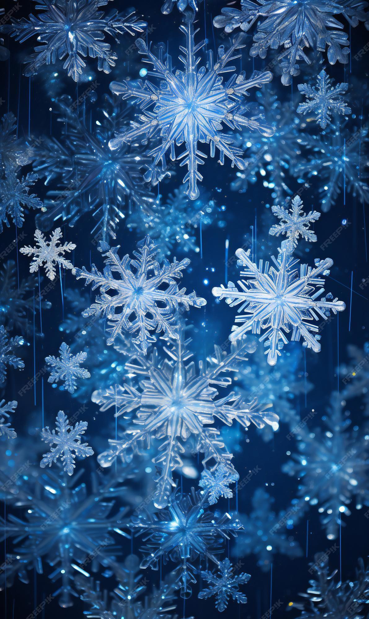 Premium Photo Snowflakes On Blue Background Christmas And New