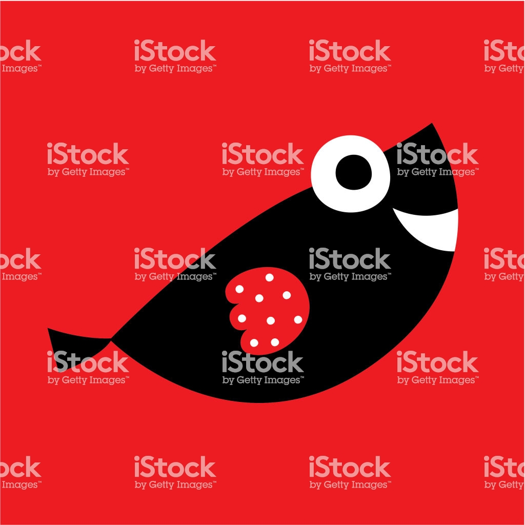 Cute Black Fish Wallpaper Vector Stock Illustration