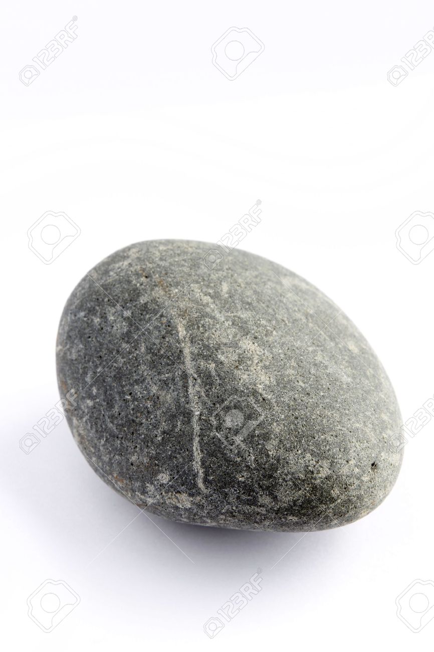 One River Rock On Plain Background Stock Photo Picture And