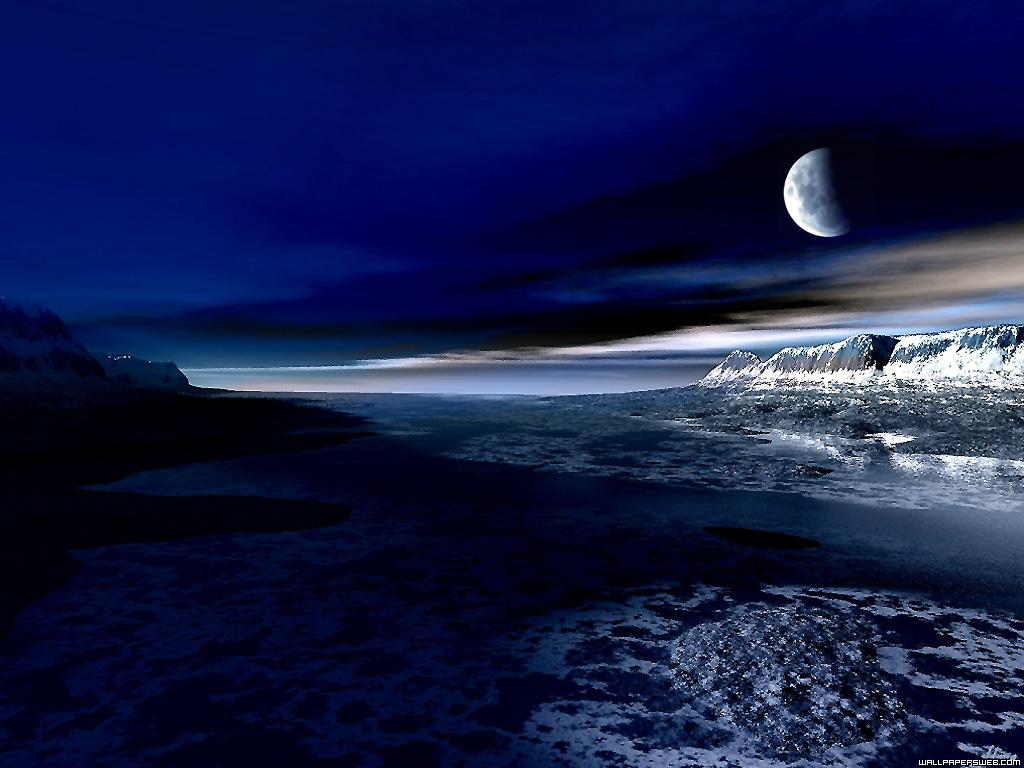 la lune sur la mer the moon over the sea Wallpaper   ForWallpapercom