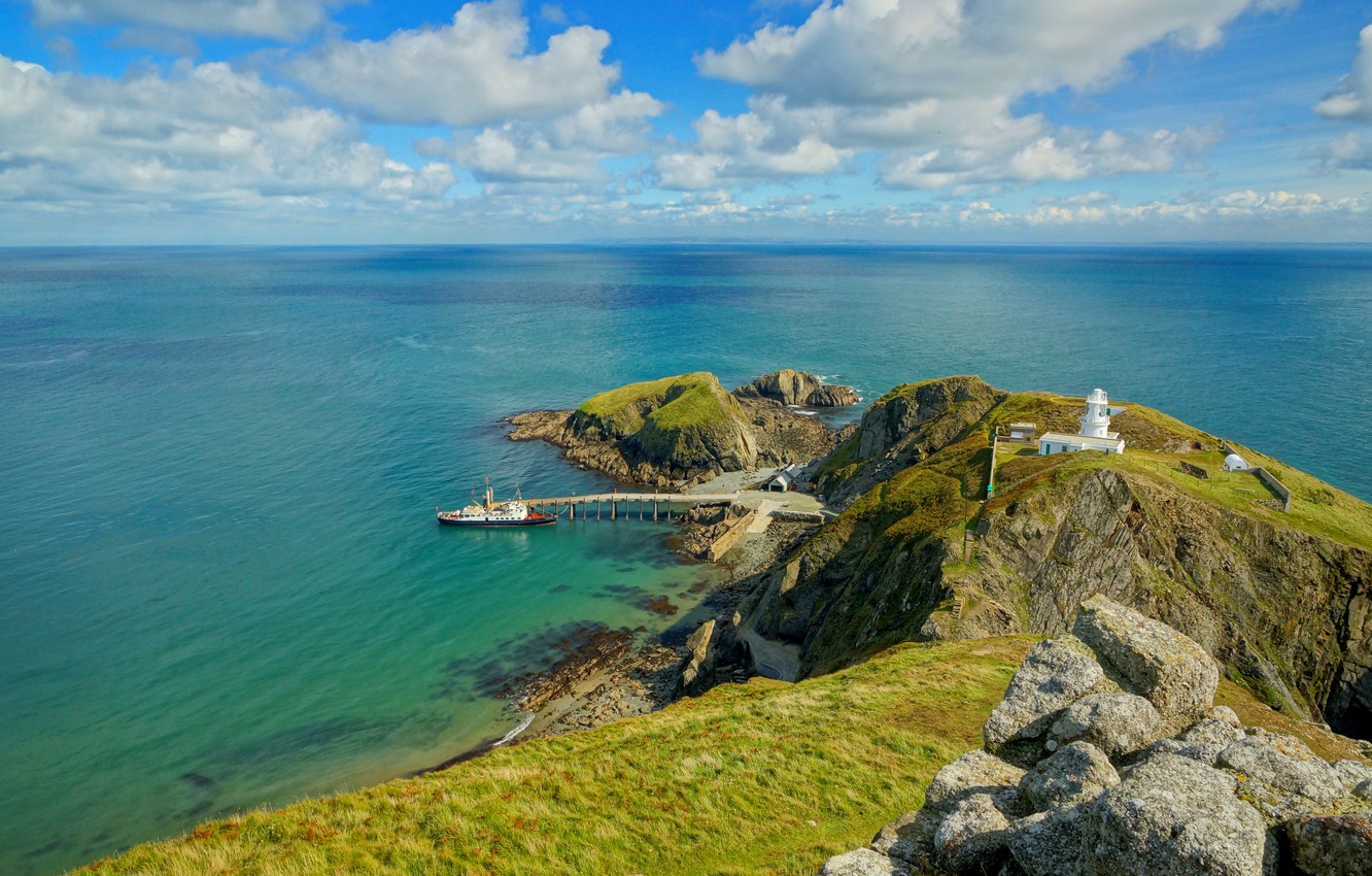 Wallpaper Coast Lighthouse England Lundy Island Devon Image