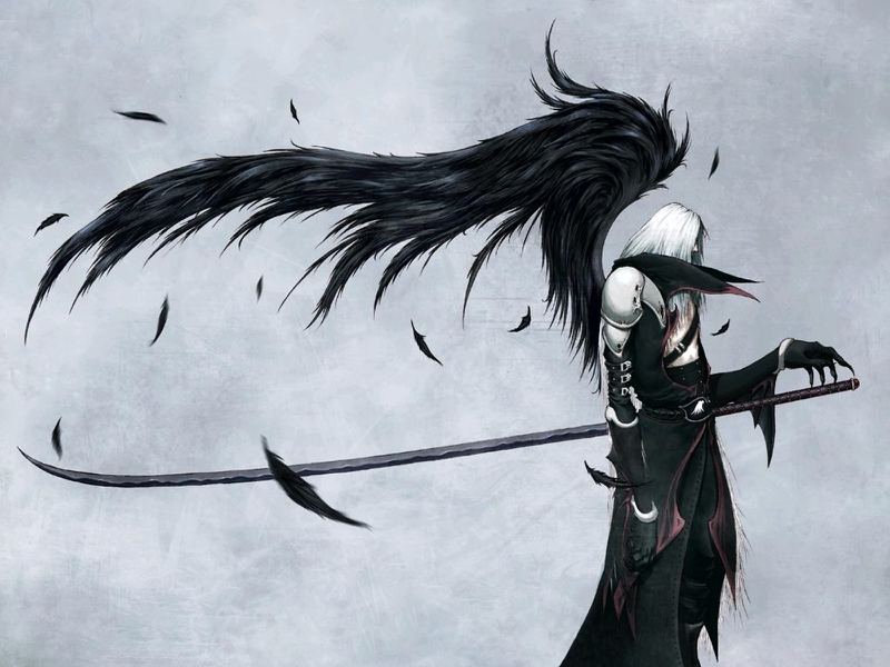 Final Fantasy Vii Video Games Wings Black Dark Angel Weapons