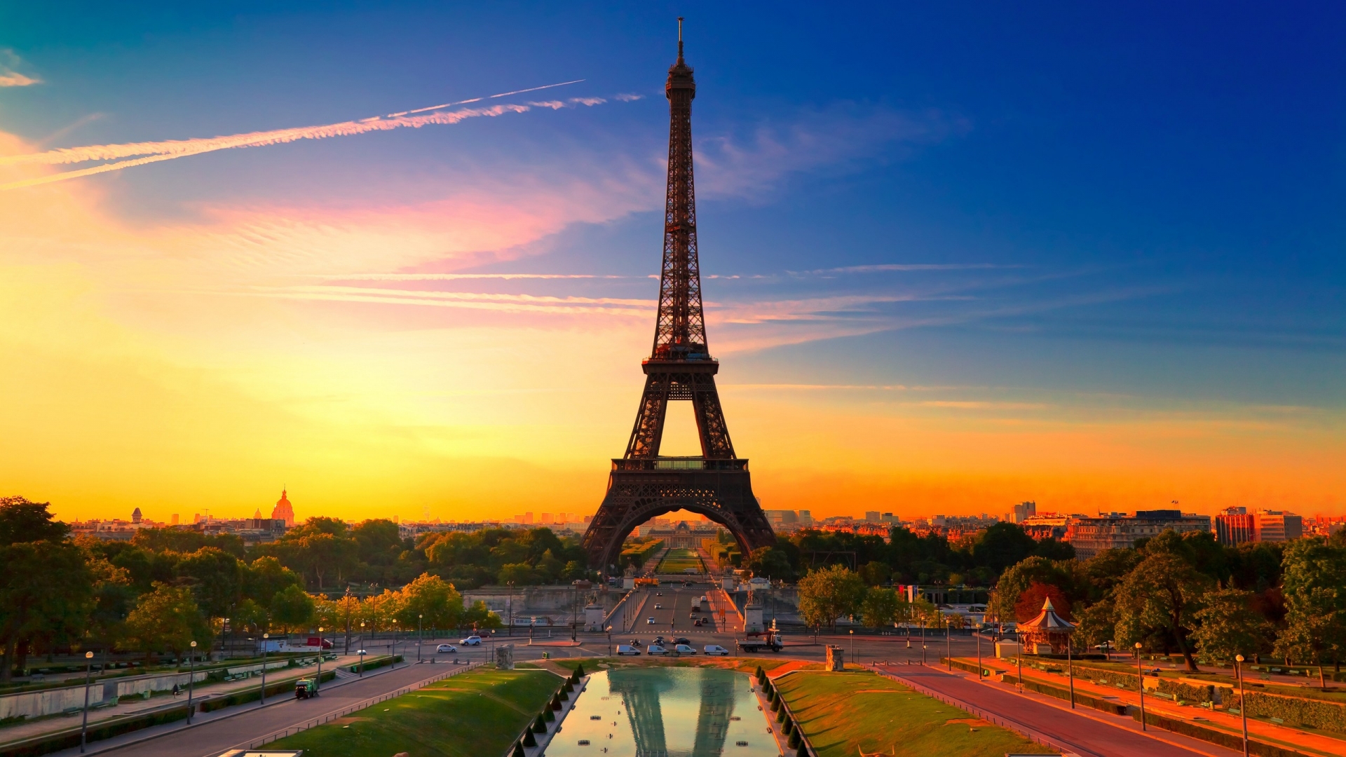 Sunset In Paris High Definition Wallpaper HD