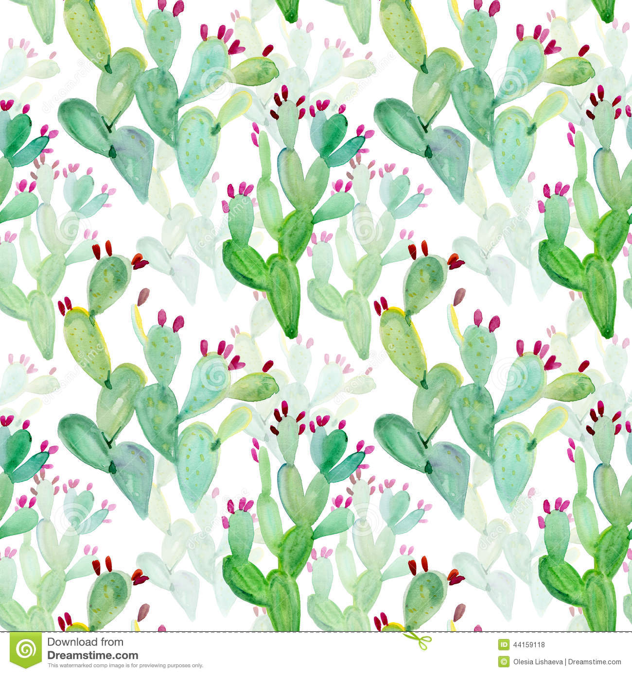 Cactus Pattern Wallpaper Background