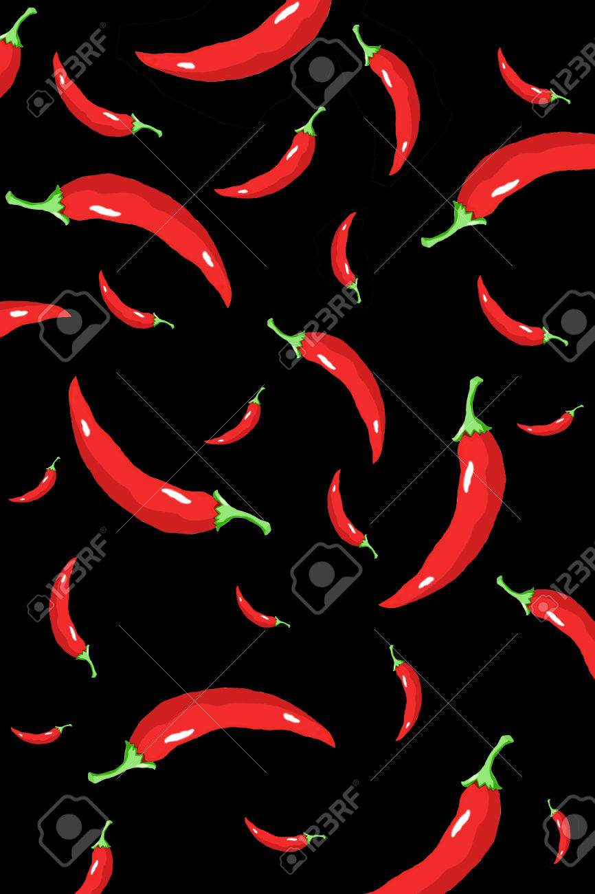 Color Chili Pepper Wallpaper On Isolated Background White