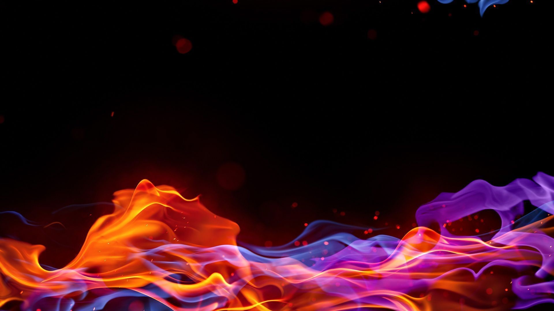 Red And Blue Fire Wallpaper