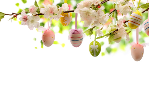 Wallpaper Easter Eggs Flowers