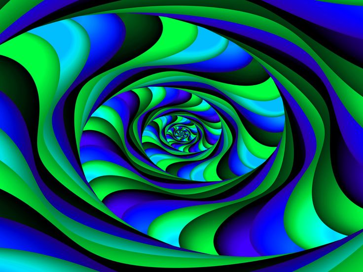 Fractal Art Wallpaper Blue Green Swirl And