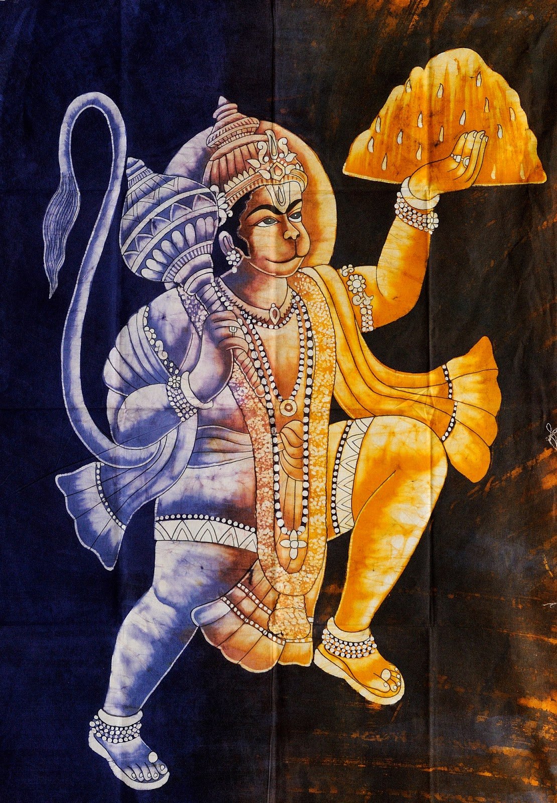 Baby Hanuman Wallpaper Batik painting of lord hanuman