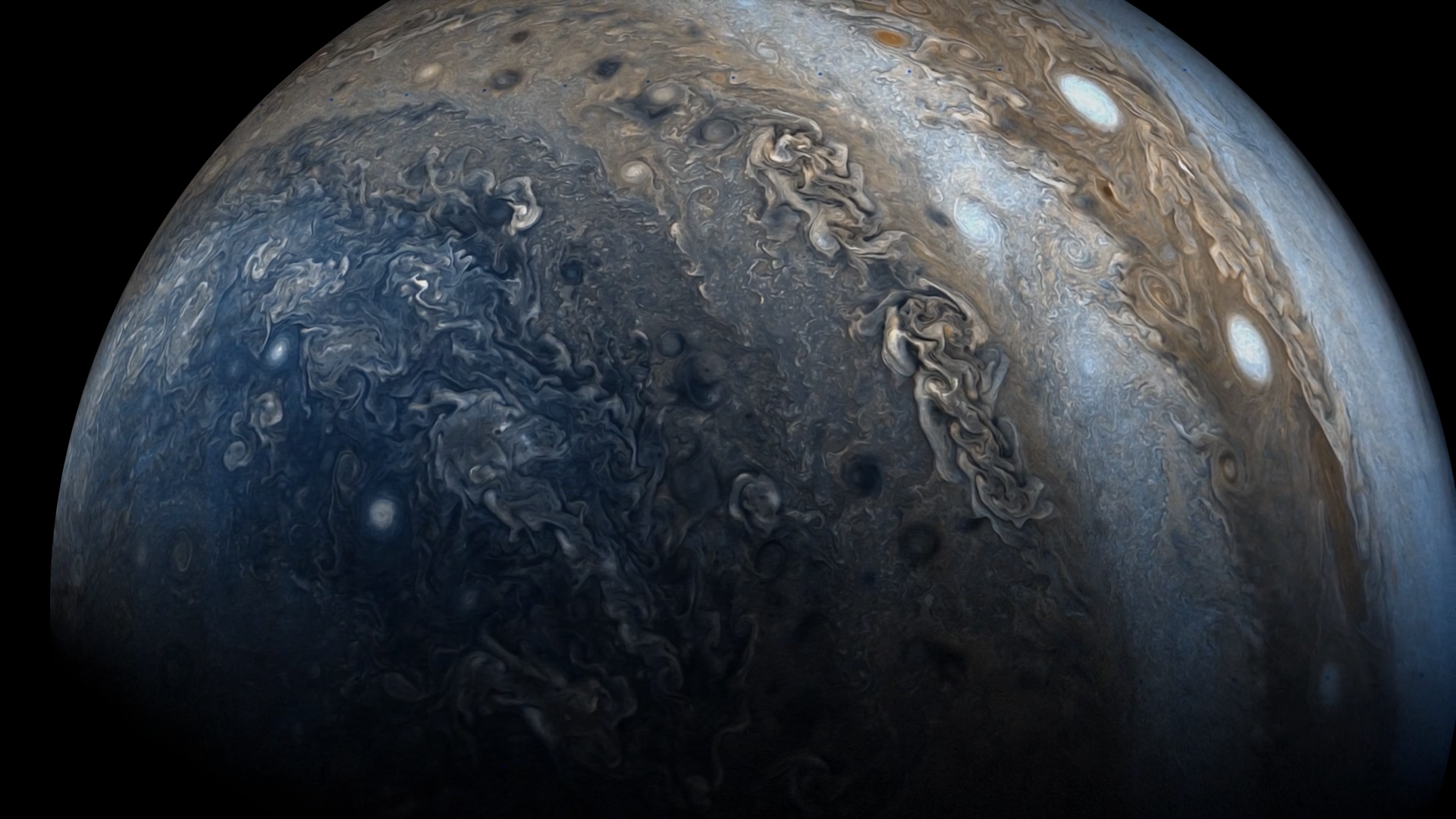 Wallpaper Of Jupiter From The Juno Perijove Flyby