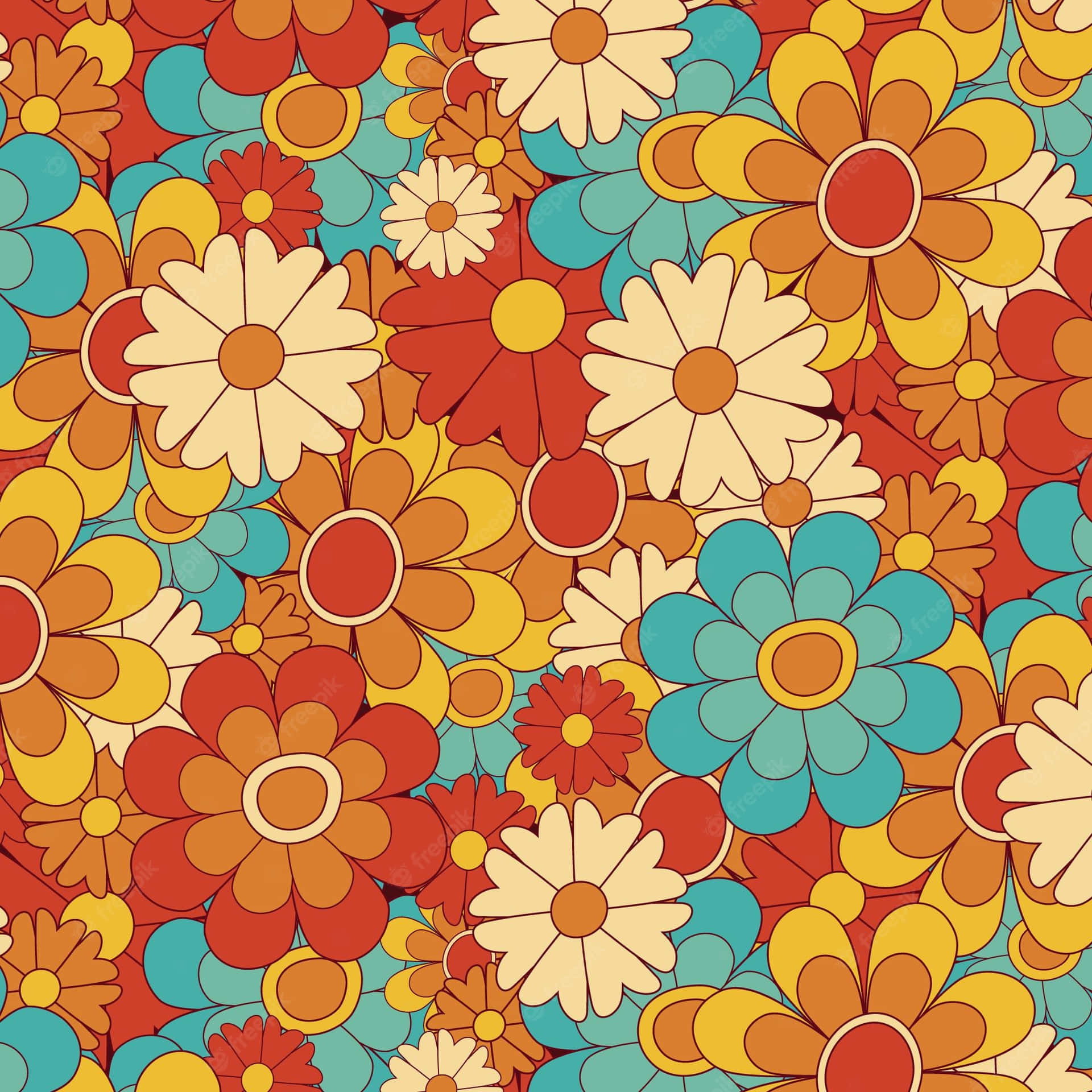Fondos De Fotos 70s Floral Wallpaper