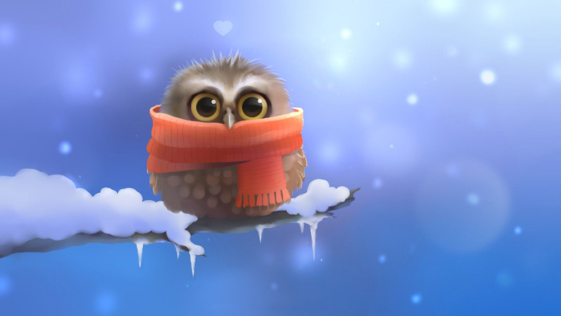 Owl On A Frozen Branch Wallpaper HD