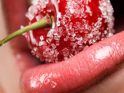Lips Cherry Kiss Close Up Desktop Wallpaper Hq Photo